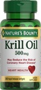 Nature 's Bounty Krill Oil, Heart Health, Dieter Suplemen, 500mg, Rapid Rapid Reftgels, 30 count