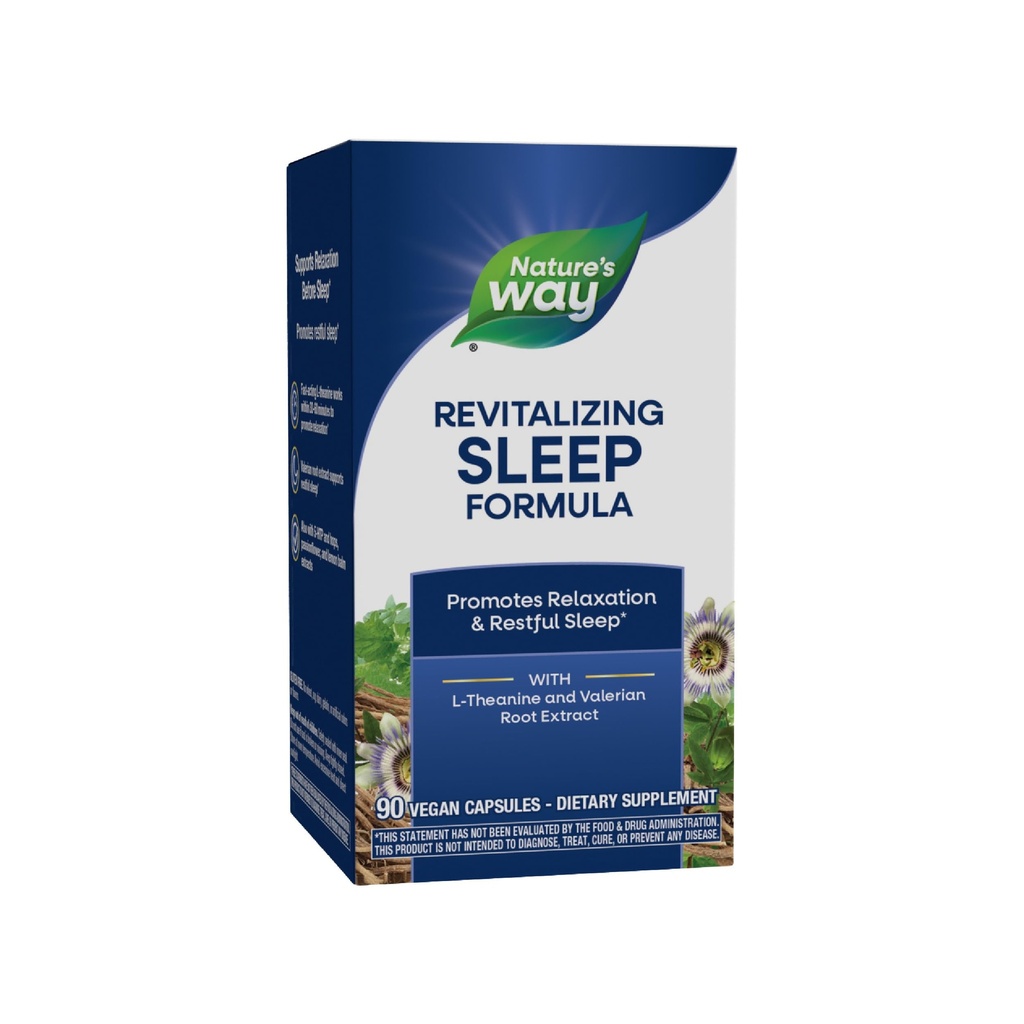 Nature's Way Revitalizing Sleep Formula, Promotes Restful Slumber*, with L-Theanine, Valerian Root Extract, and 5-HTP, 90 Capsules (Packaging May Vary)