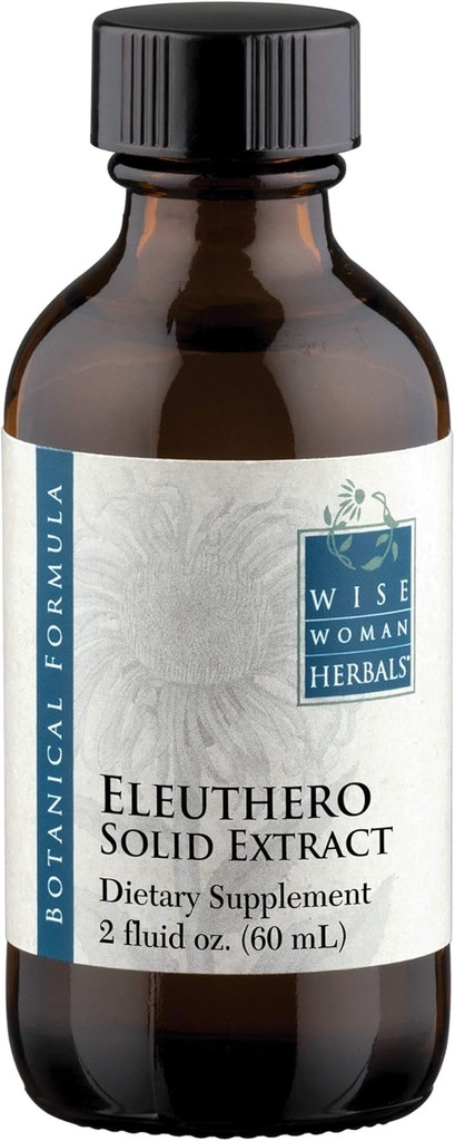 Wise Woman Herbals Eleuthero Root Solid Extract 4: 1, Alcohol- Free, Adrenal & Stress Dupport, Energy, Stamina, Mental Endurance, Supports Balanced Mood & Imunity, 2 Fl Oz
