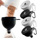 Kanal Protin Powder Set - 4 Pack Portable Water Bottle Funnel = 124; Sempurna untuk Pre-Workout, BCAA 's, dan Protein Powder 126; No- Mess, Keychain Powder Container untuk Kerja, Fitness, dan Perjalanan