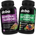 Dukungan Adrenal & Organik Superfood Greens & Fruit Suplemen - Daily Energy Super Food Food and Vegies Suplement Tablet Plus Vegetable Foods
