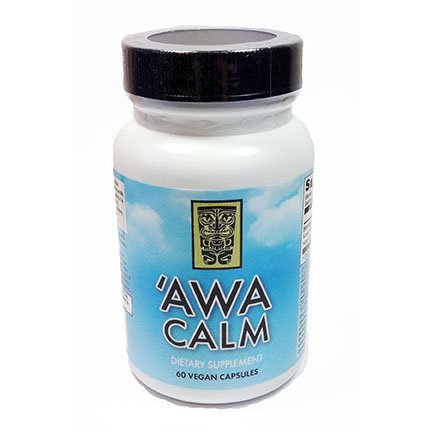 'Awa Calm Kapsules - Kawa-Based Herbal Supplement dengan 30% Kavaliqual, Calamus Root, Passion Flower, Lemon Balm & Hops (60 Capsules)