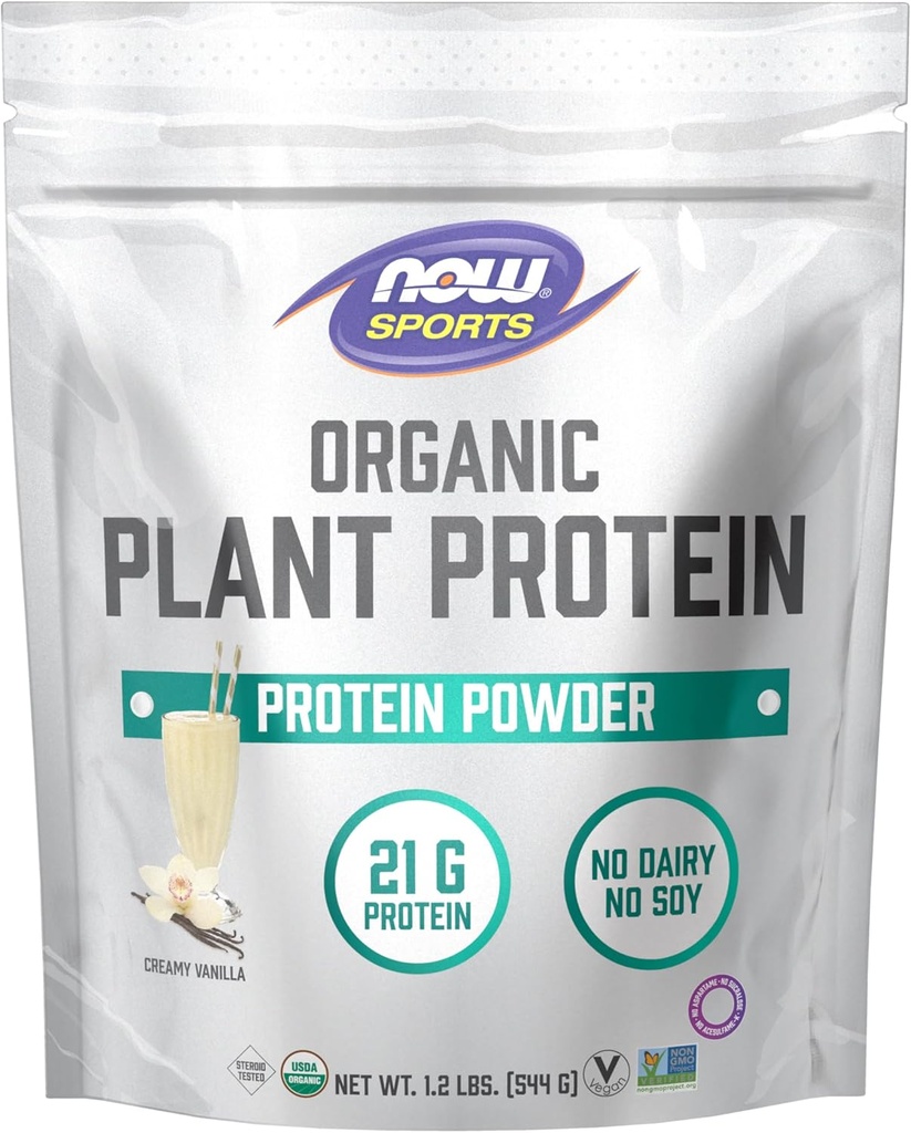 Sekarang Sports Organic Plant Protein, Vanilla Flavor, Vegan Powder, 1 lb.