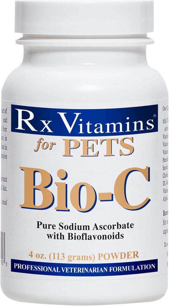 Rx Vitamin Bio-C - Vitamin C untuk Anjing dan Kucing - dengan Lemon Bioflavonoid untuk Bantuan Allergy - Imune Dukungan Suplemen - Promemasuki Coat dan Skin Gabungan - 4 oz