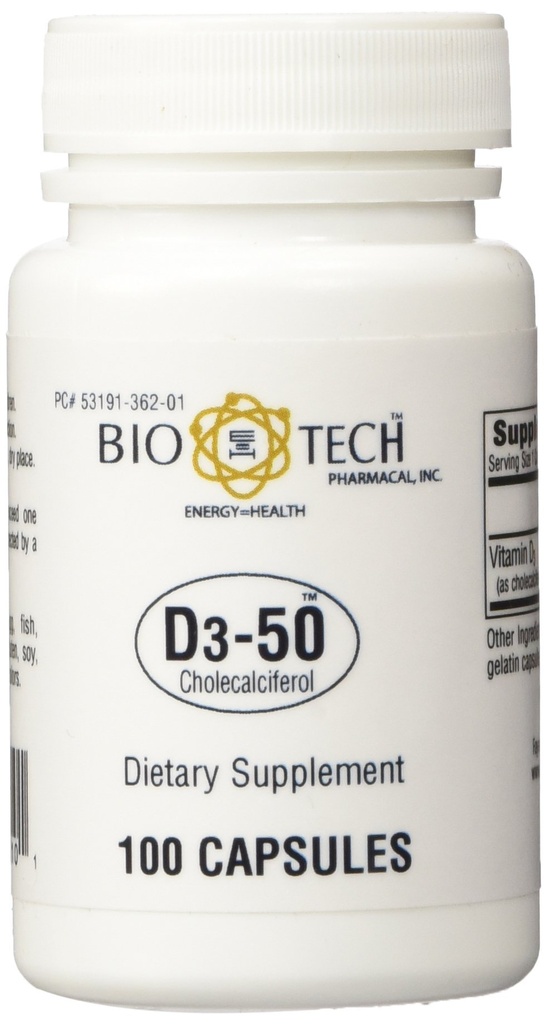 BioTech Pharmacal - D3- 50 (50.000 IU) - 100 Caps (FFP)