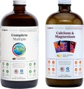 LIQUIDHEALTH Complete Multivitamin & Calcium dan Magnesium Liquid Vitamin Bundle for Adults - Whole Body Health, Immune System, Bone & Joint Support - Whole Foods, Vegan, Non-GMO, USA Made