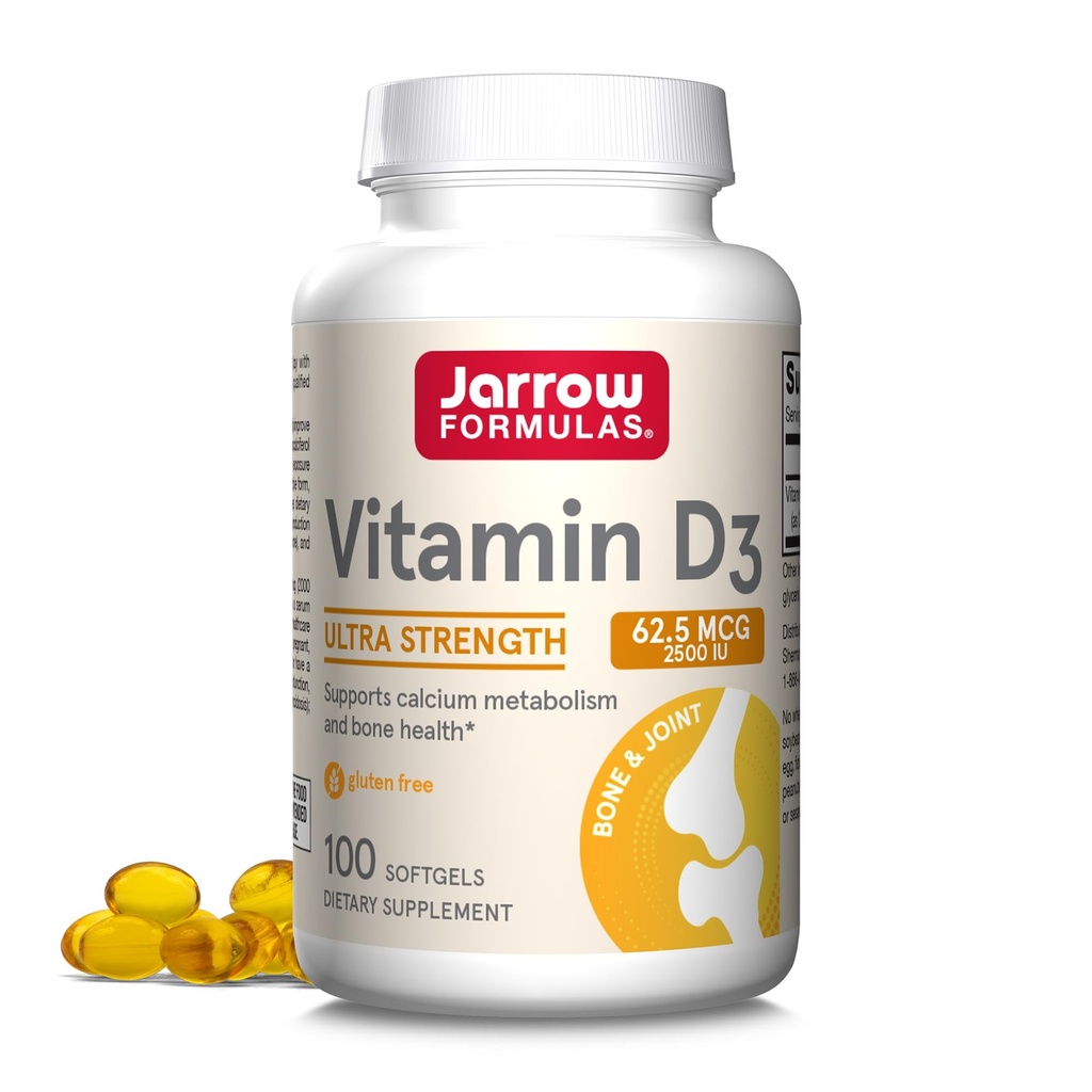 JARD Formulas Vitamin D3 62,5 mcg (2.500 IU) - 100 Tampil (Softgels Health Tulang, Imune Dukungan & Kalsium Metabolisme Dukungan - Vitamin D Suplemen - D3 Vitamin - 2500 Vitamin D - Gluten Bebas