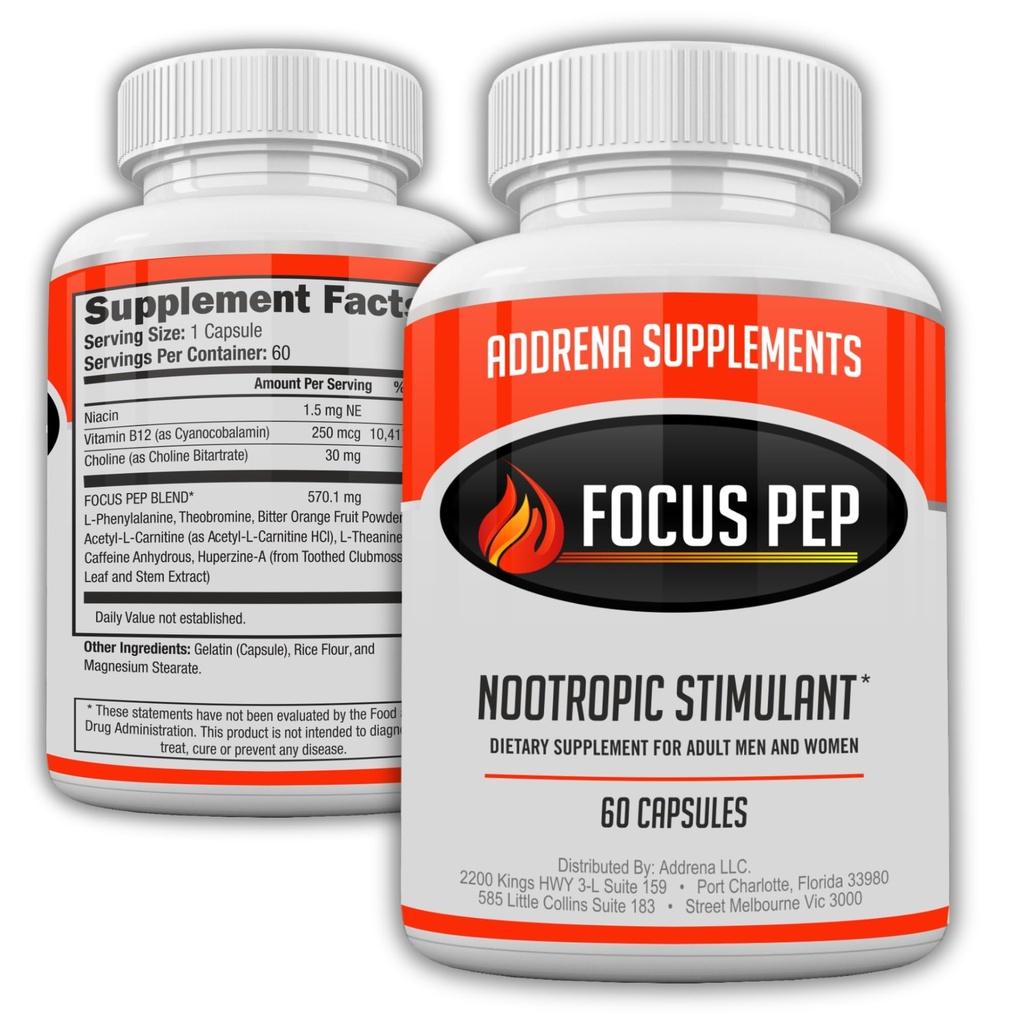 Focus Pep- Over The Counter Stimulants to Speed Up Alami 124; Studi Alternatif dan Suplemen Energi Terbaik untuk Nootropic Brain Boosting, 60 Pil