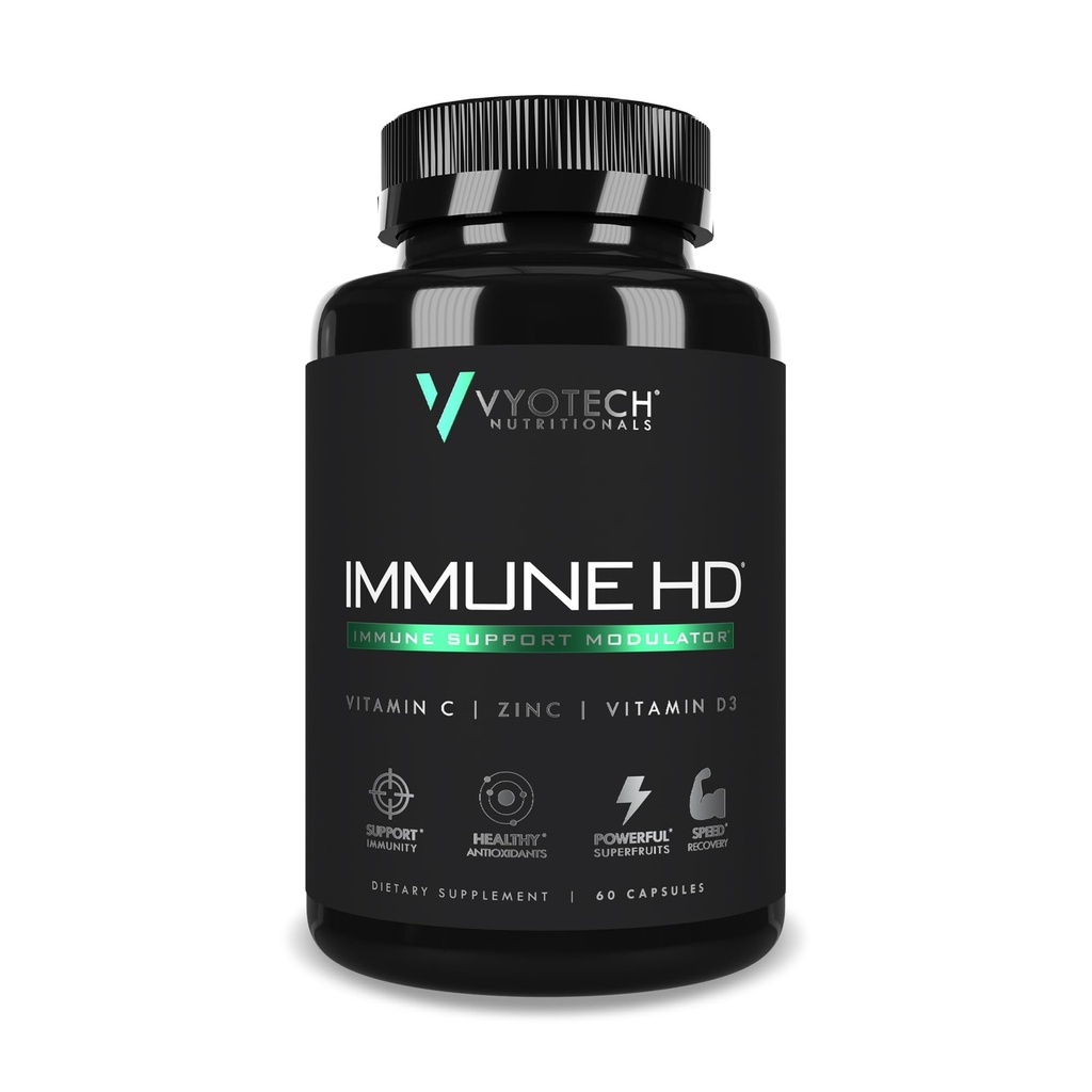 Vyotech Nutronic Immuniune HD Suppports: 124; Elderberry, Echinacea, Vitamin C, D3, Zinc, Turmeric & Superfruit Antioksidants: