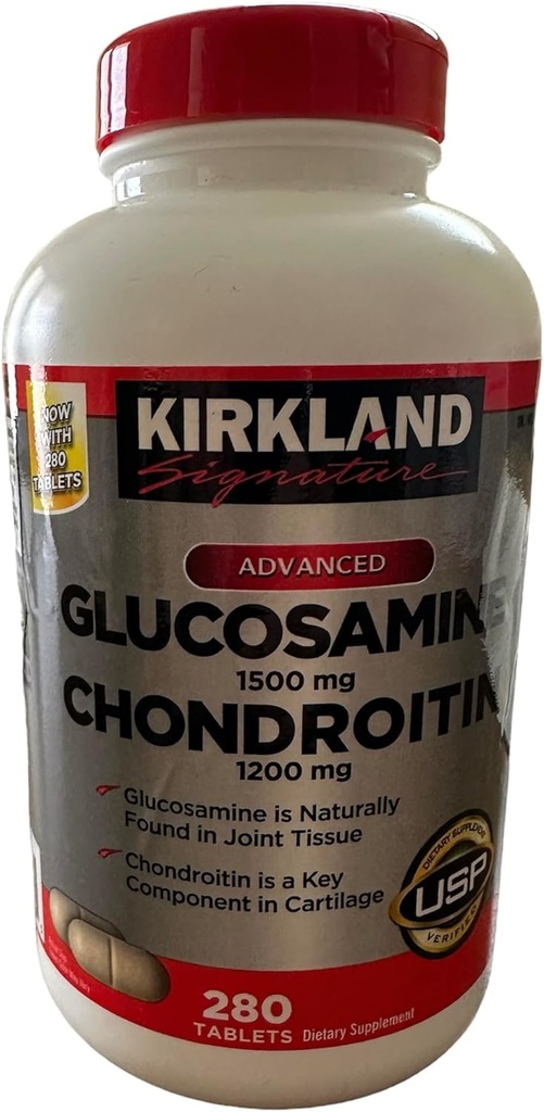 Kirkland Signature Glucosamin HCI 1500mg Chondroitin Sulfate 1200mg 220 Tablet / New Increased Count