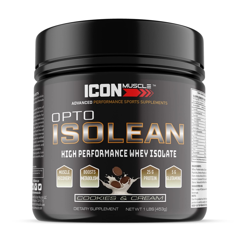 Isolean Whein Protein Popper, Vanilla, Chocolate, Strawberry, Cookies & Cream, Salted Caramel, Chocolate Mint, Chocolate Peanut Butter, 1 Pound (Cookies & Cream)