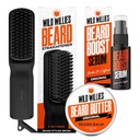 Wild Willies Care Kit: Heated Beard Straightener for Men, Beard Butter, & Beard Growth Serum - Ultimate Grooming Tool Set, Beard Balm, Hydrating Serum, Hot Comb Brush for Daily Use
