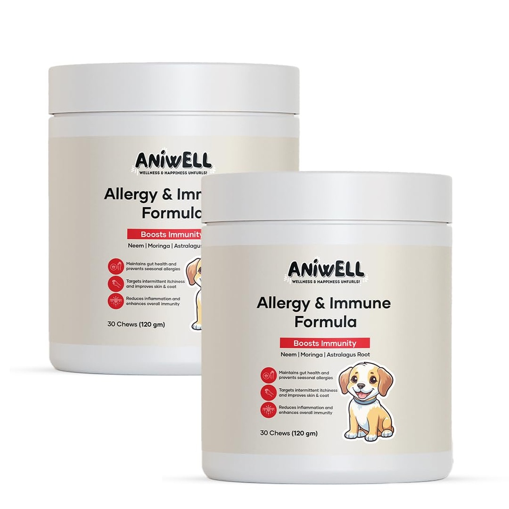 Allergy & Imune Dukung Chews for Dogs - Pounced by Astragallus Root & Flaxseed C3 - Promotes Seasonal Allergy Relief, Gut & Digetives Health - Soft Chews 126; Paket 2