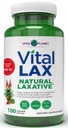 Planet Vital - Vital Lax Natural Laxative Cleanse Supplement for Occational Constipation, with Magnesium Hydroxide, Slippery Elm, Aloe, and Triphala to support Bowel Regularitas 100 Capsules