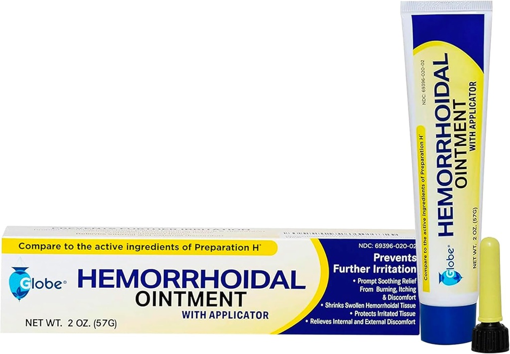 Globe Heembehoidal Ospecturator / Applicator, Phenylephrine HCI, Petrolatum Mineral Oil, Maximum Kekuatan Formula untuk Pembakaran, Ketidaknyamanan & Gatal, 2 oz