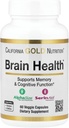 California Gold Nutrition Brain Health with Alpha- Glycerophosfarycoline, Calcium, Phosforus and Phoshatidyserine, 60 Veggie Capsules