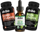 Oregano Oil Organic Cair Drops & Cleanse Capsules - Oil Organik Oregano Drops Torture Extract, Candi Cleanse Detox - Caprylic Acid, Wormwood Black Walnut & Coloves