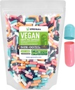 XPRS Nutra Ukuran 00 Capsules Kosong - 1000 Menghitung Capsules Vegan Kosong - Vegetarian Pil Kosong - DIY Ditabel Capsule Filly- Veggie Pill Caps (Warna Multi)