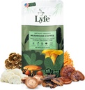 LYFE Organik Kopi Mushroom Instant - Mane Singa, Chaga, Cordyceps, Turkey Tail 124; Amerika Serikat tumbuh Jamur Adaptogenik untuk Energi Lebih Baik, Fokus, Gut Kesehatan, Kekebasan - 40 Hamba