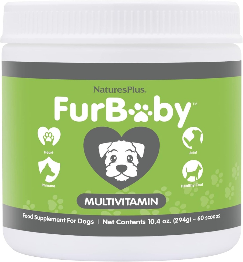 NaturesPlus FurBaby Multivitamin for Dogs - 10,4 oz - Supports Joint Health, Immune Fungsi, Sehat Coat & Energy Produksi - Non- GMO - 60 Services