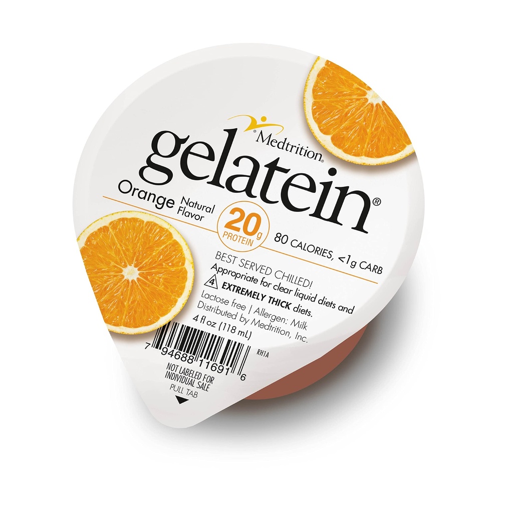 Medtrition Ganatein Orange: 20 Grams of Protein. Ideal untuk Diet Liquid Clear, menelan makanan, bariatrik, Dialysis dan Onkologi. Great pre atau Postout Snack. (12 Pack)