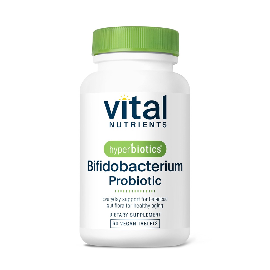 Nutrisi Hiperpotik Vital Bifidobacterium Probiotic 124; 7 Targeted Strains 126; Pendukung Kesehatan Kebal dan Digesik Untuk Dewasa Tua 124; Shelf- Stable 124; Vegan 124; 60 Tablet