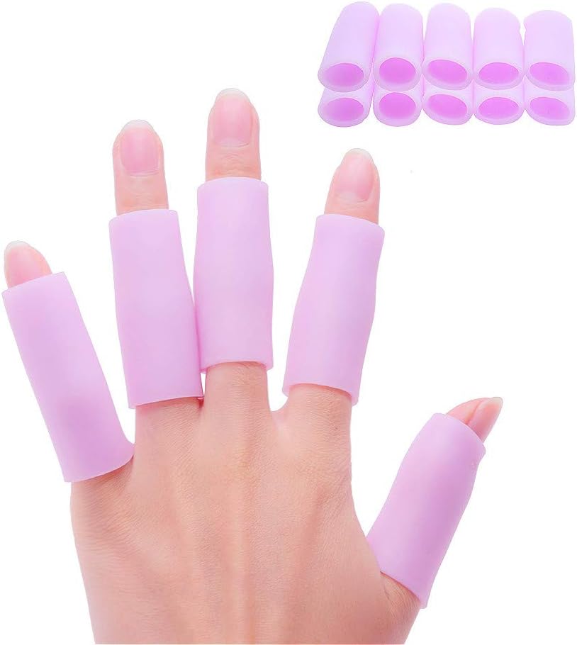 Povihome 10 Pack Finger Sleeve Protector Silicone Thumb Protector for Arthritis Basketball