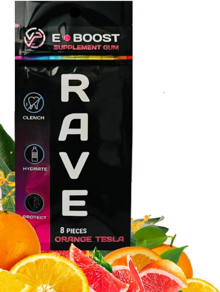 Vitaler E- Boost Gum, 10 Pack, Rave Suplemen, Festival Wellness, Magnesium, Rave Vitamin, Rave Gear, Antioksidan & Electrolite, 5- HTP Free! Adderall Comedown