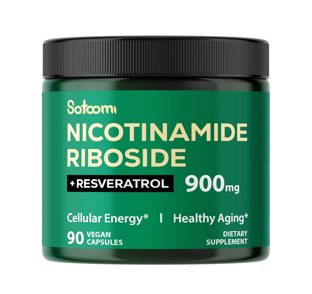 Satoomi NAD Suplemen dengan Lipomal Nicotinamide Riboside 900 mg NR, Resveratrol, Quercetin - 90 Count