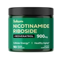 Satoomi NAD Suplemen dengan Lipomal Nicotinamide Riboside 900 mg NR, Resveratrol, Quercetin - 90 Count
