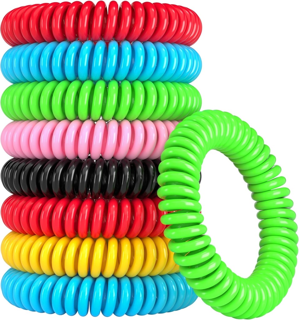 12 Pack Mosquito Bracelet, Mosquito Bracelets Outdoor for Dewata and Kid, Individually Wrapped DEET-Free Waterproof Bands
