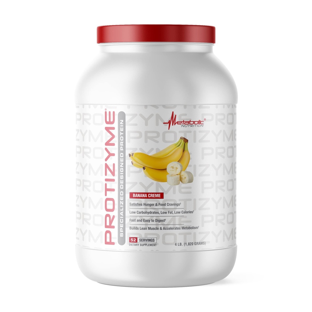 Nuklir Metabolik, Protizyme, 100% Towey Protein Powder, Protein Tinggi, Karb Rendah, Protein Whey Rendah, Enzymes Digetical, 24 Essider Vitamin dan Mineral, 4 Pound (52 ser)
