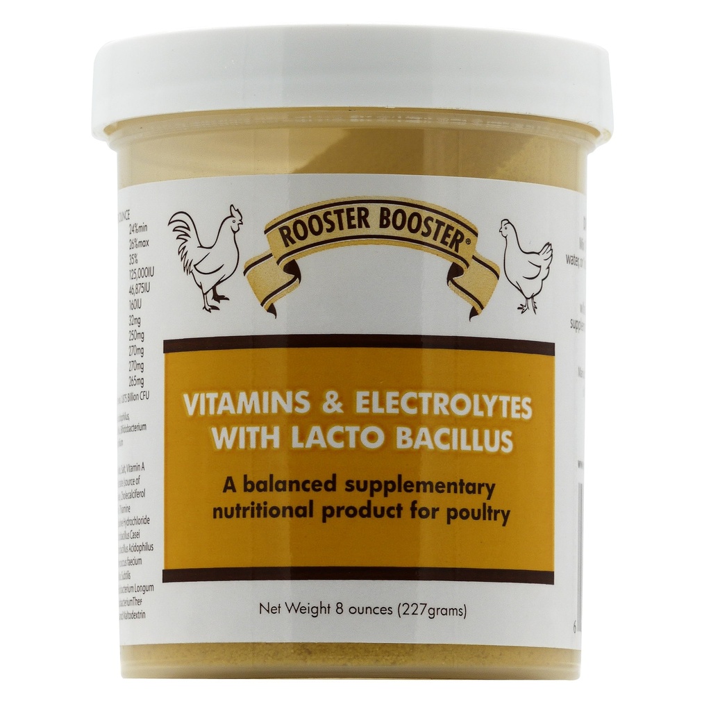 Rooster Booster Vitamin dan Electrolytes dengan Lacrosnillus, Natural, 8 oz.
