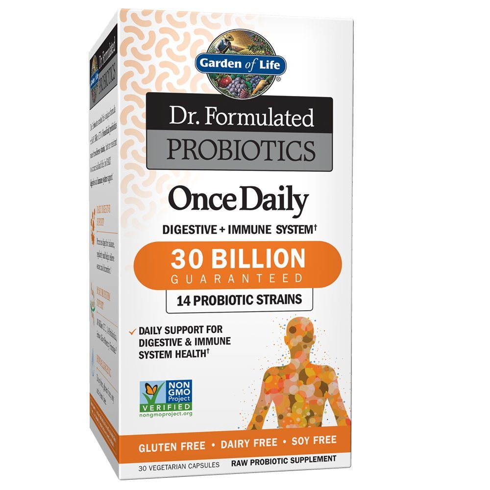 "Garden of Life Dr. Formulated Progration Once Daily" - Probiotic Acigholilus with Daily Support for Digetical and Imune Health - Gluten Free, Dairy Free Progration, 30 Vegetarian Capsules