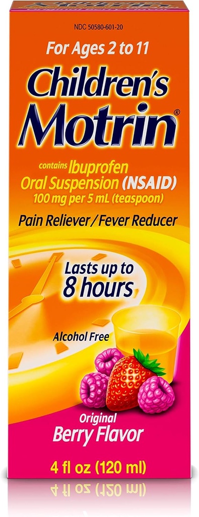 Motrin Children 's Ibuprofen Oral Suspension Original Berry Flavor - 4 oz, Paket 3
