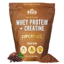 B.rad Superfuel - Grass Fed Whey Protein Isolate Boosted dengan Creatine 124; Farm-Fresh, EAz-to-Digest, Clean Infergents 124; 2 Pounds 124; 100% USA Sourced Average 124; Cocoa Bean (Coklat)