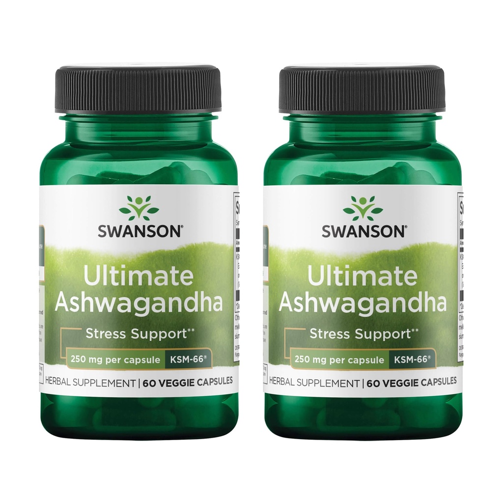 Swanson Ultimate Ashwagandha KSM-66 - Herbal Supplement Supporting Healthy Stress Levels & Relaxation