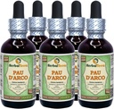 PAU d 'arco (Tabebuia Impetiginosa) Glycerite, Dried Bark Alcohol- Free Liquid Extract (Nama Merek: HerbalTerra, Proudly Made in USA) 5x2 Fl.oz (5x60 ml)