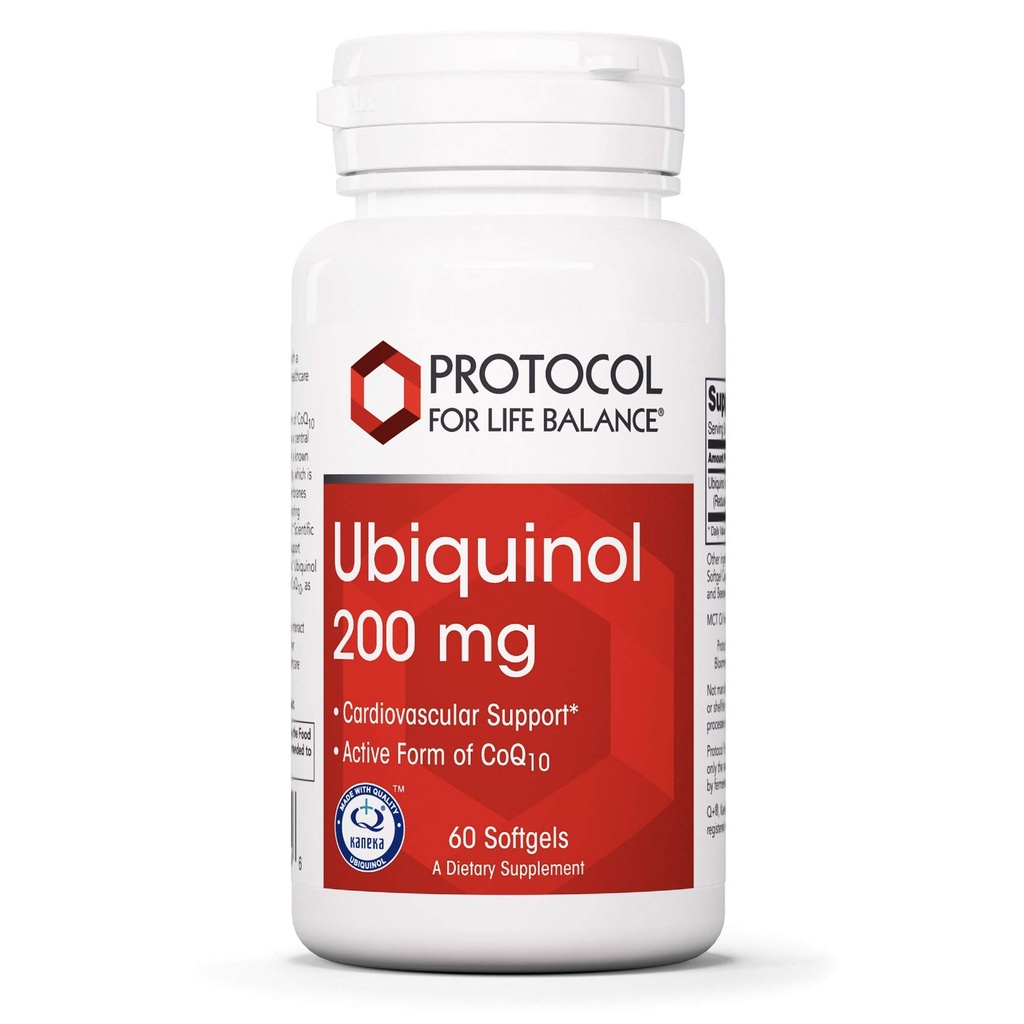 PROTOCOL UNTUK HIDUP BALICE Ubiquinol 200mg - Biovailable CoQ10 Softgels - Dukungan Kesehatan Jantung - Oxidative Stress Quencher - Soy Free & Dairy Free - 60 Softgels