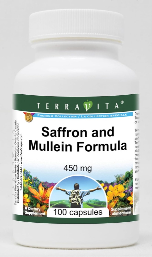 Saffron dan Mullein Formula - 450 mg (100 Capsules, ZIN: 513988) - 3 Pack