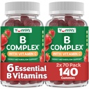 Gummies Kompleks B dengan Vitamin C - Great Tasting 1 a Day Energy & Nervous System Support for Dewasa - Vegan, Kosher, Non-GMO Vitamin B Gummies dengan B12, B6, & Folic Acid - 70 Count (2 Pack)
