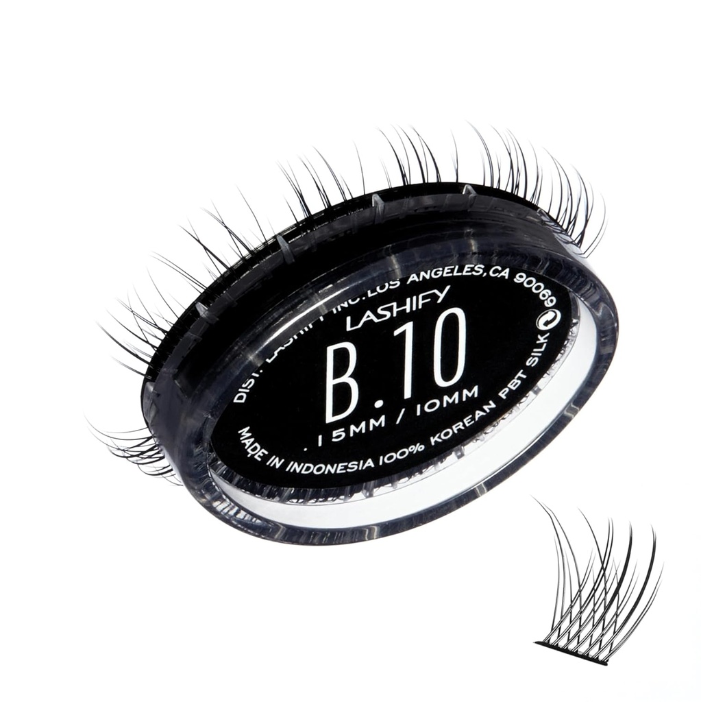 Lashify Bold 10mm Gossamer DIY Eyelash Extensions Refill, Black, Easy False Eyelares for a Natural Look