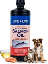 Life Line Salmon Oil untuk Pets 124; Omega-3 DHA EPA Suplemen untuk Dogs & Cats 124; Mendukung Skin, Coat, Otak & Heart Health 124; Disaring - 32 oz