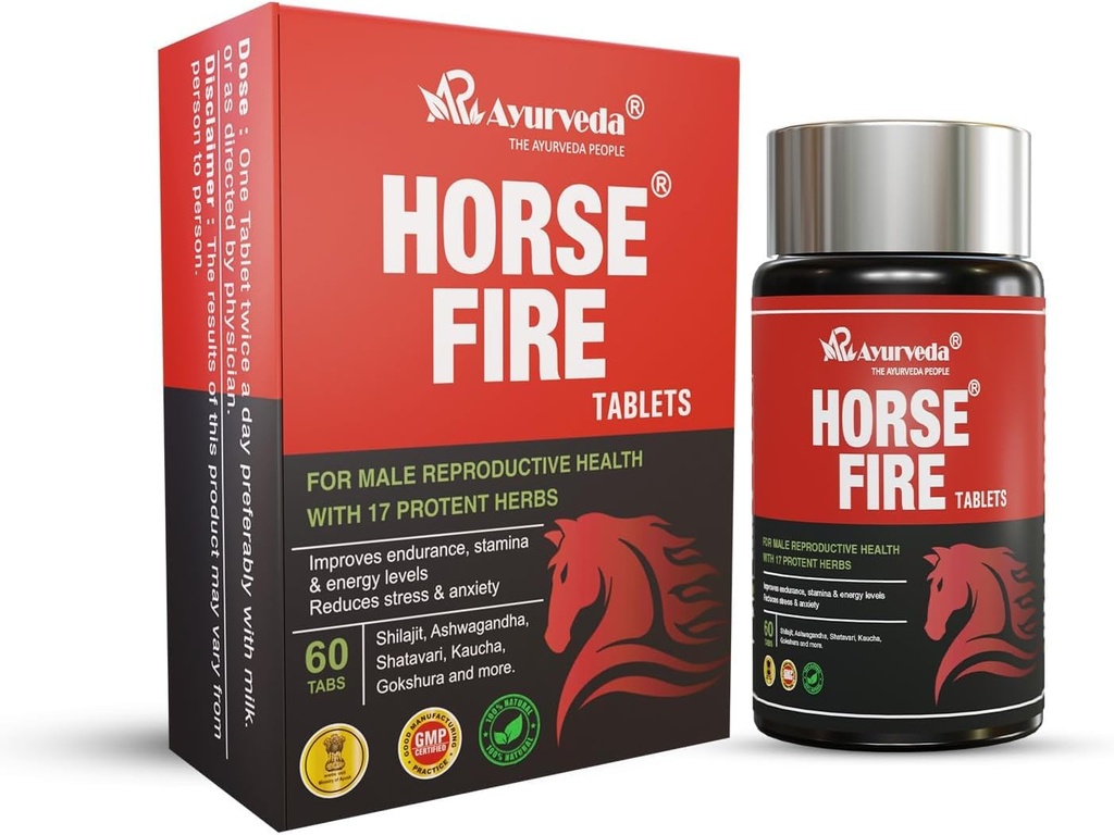 Tablet Api Kuda untuk Pria: 124; Ayurvedic Medicine - untuk Stamina, Muscle Growth, Imunity & Overall Wellsing 126; Temple Fire Tablet (Paket 60)