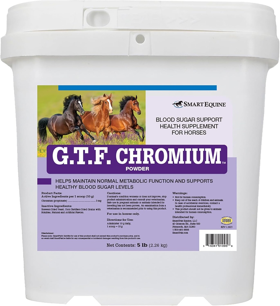 GTF Chromium ® Powder 124; Horse Metabolic Suplemen, Mendukung Fungsi Metabolik 124; 5 Lb Bucket