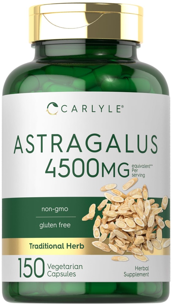 Carlyle Astragallus Root Capsules 4500mg 124; 150 Count 124; Vegetarian, Non-GMO, Gluten Free Suplemen