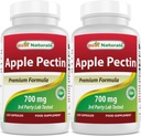 Apple Pectin terbaik 700 mg - Dietary Fiber - Intestinal Dukungan - 120 Capsules (120 Cacah (Paket 2))