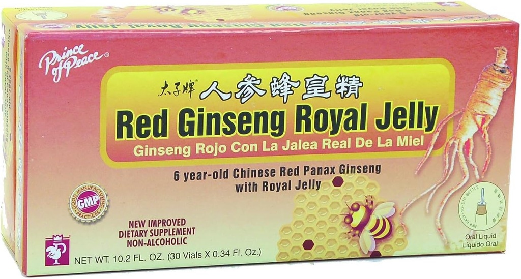 Pangeran dari Perdamaian Ginseng Royal Jelly, 10 Milliliter - 30 botol per pak - 3 bungkus per kasus.