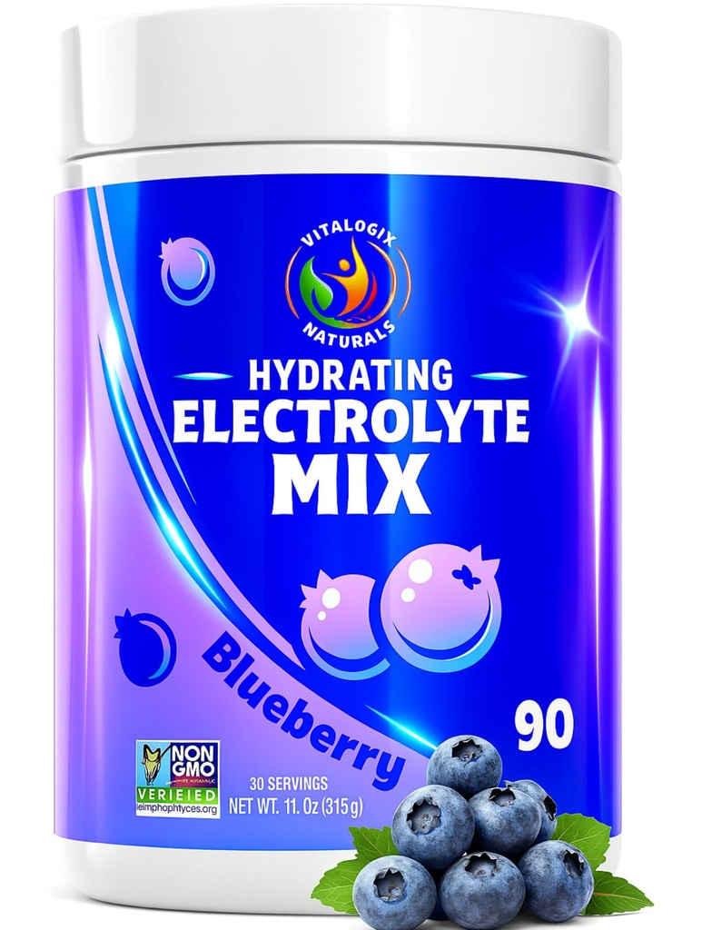 Blueberry Hydration Powder - Zero Sugar Electrolite Drink Mix 124; 90 Seragaman14; Keto, Vegan, Gluten-Free 124; Natural Electrolite for Muscle Recovery, Energy, Cramp Relief 124; untuk Perempuan, pelari
