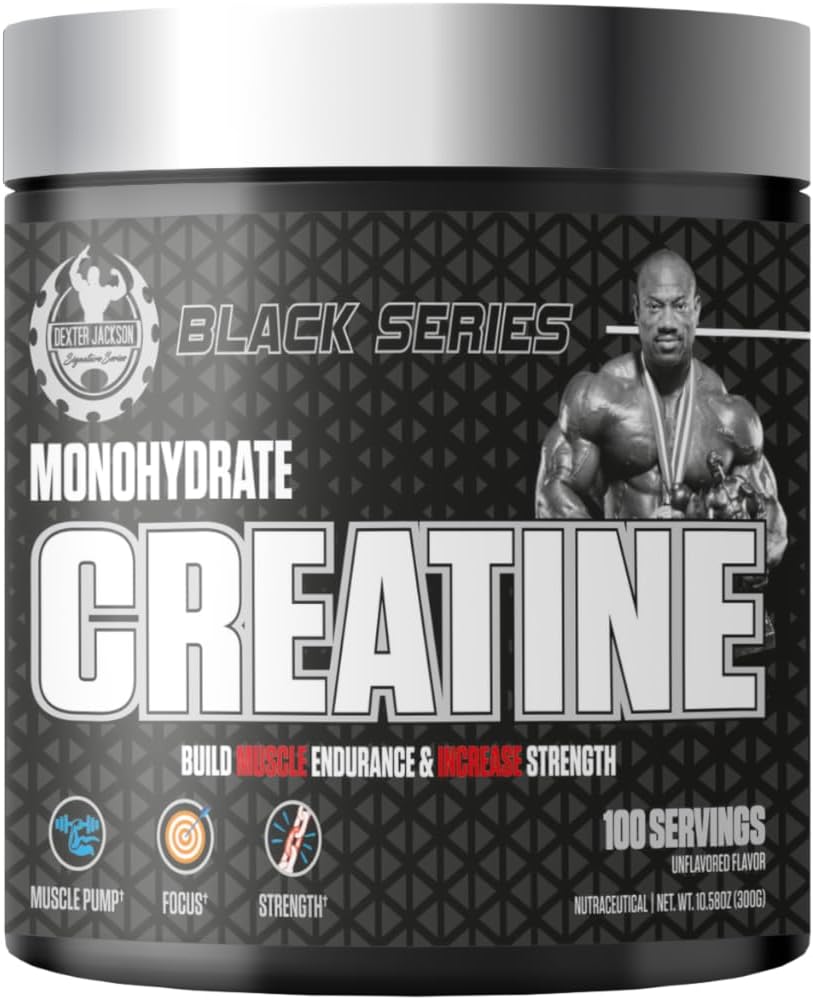 Seri Hitam Monohidrat Creatine 124; 300g 12.4; 100 Pelayan: 124; Premium Micronized Creaktine untuk Kekuatan, Pertumbuhan Otot & Pemulihan